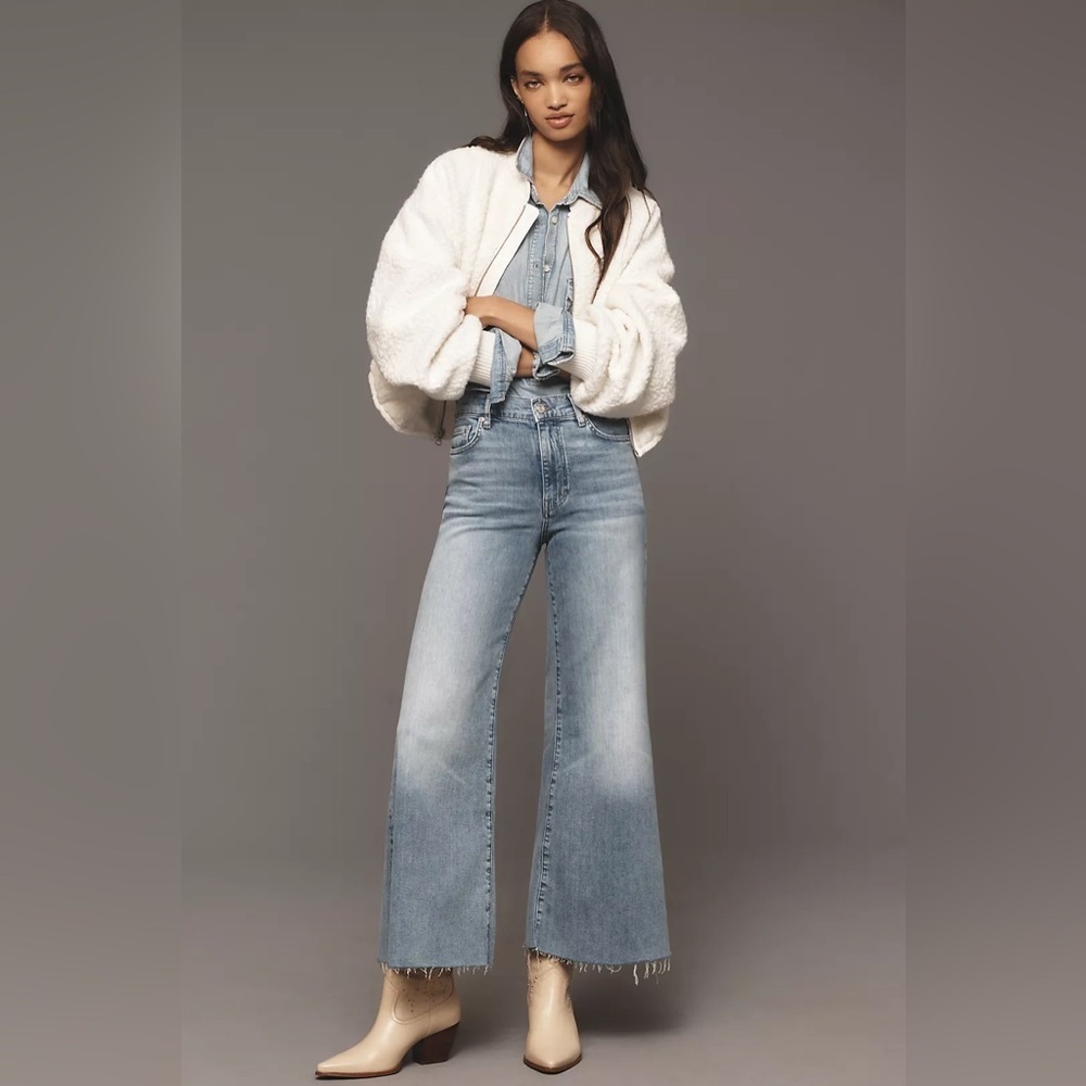 NWT! Anthropologie FRAME Le Palazzo High-Rise Crop Jeans - Multiple